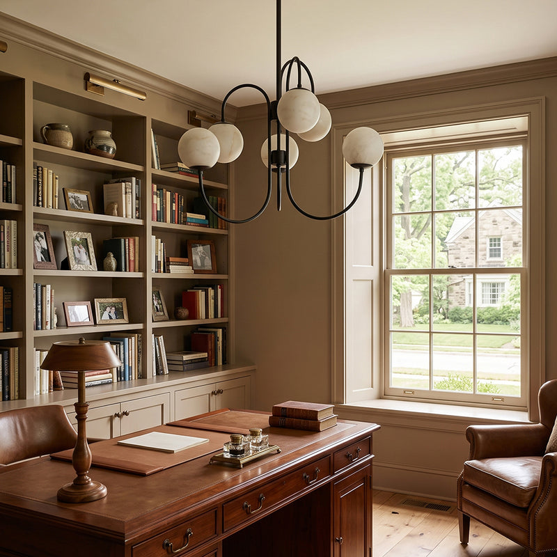 Gooseneck Alabaster Chandelier