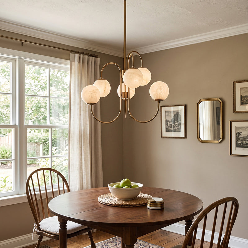 Gooseneck Alabaster Chandelier