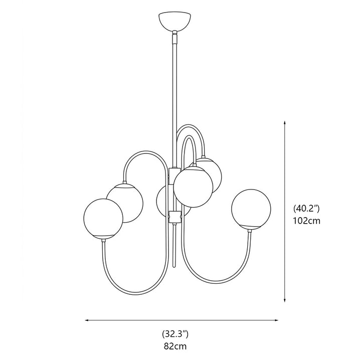 Gooseneck Alabaster Chandelier