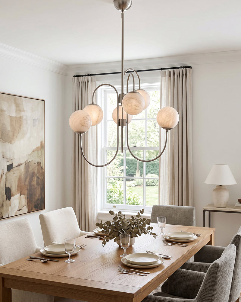 Gooseneck Alabaster Chandelier