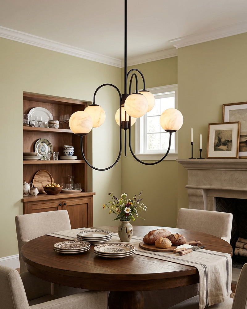 Gooseneck Alabaster Chandelier