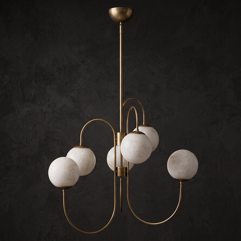 Gooseneck Alabaster Chandelier