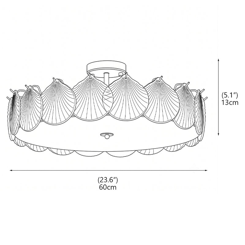 Greta Glass Semi-Flush Mount Ceiling Light