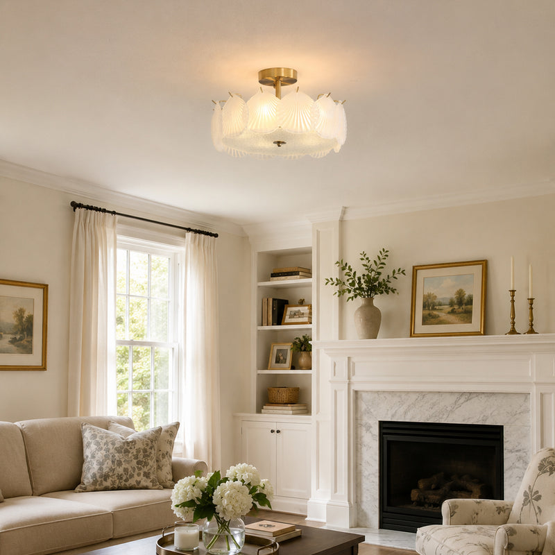 Greta Glass Semi-Flush Mount Ceiling Light