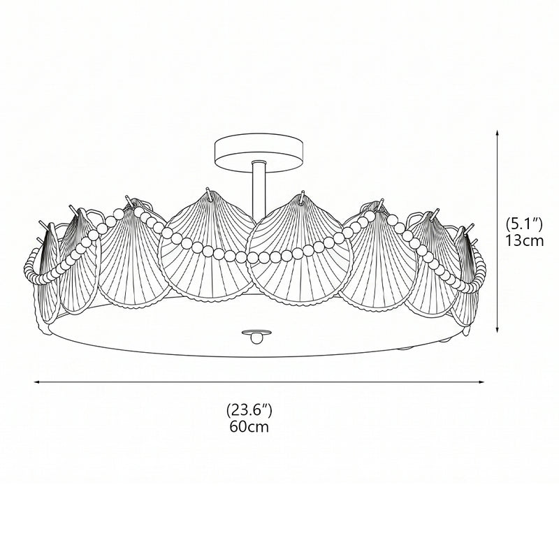 Greta Glass Semi-Flush Mount Ceiling Light