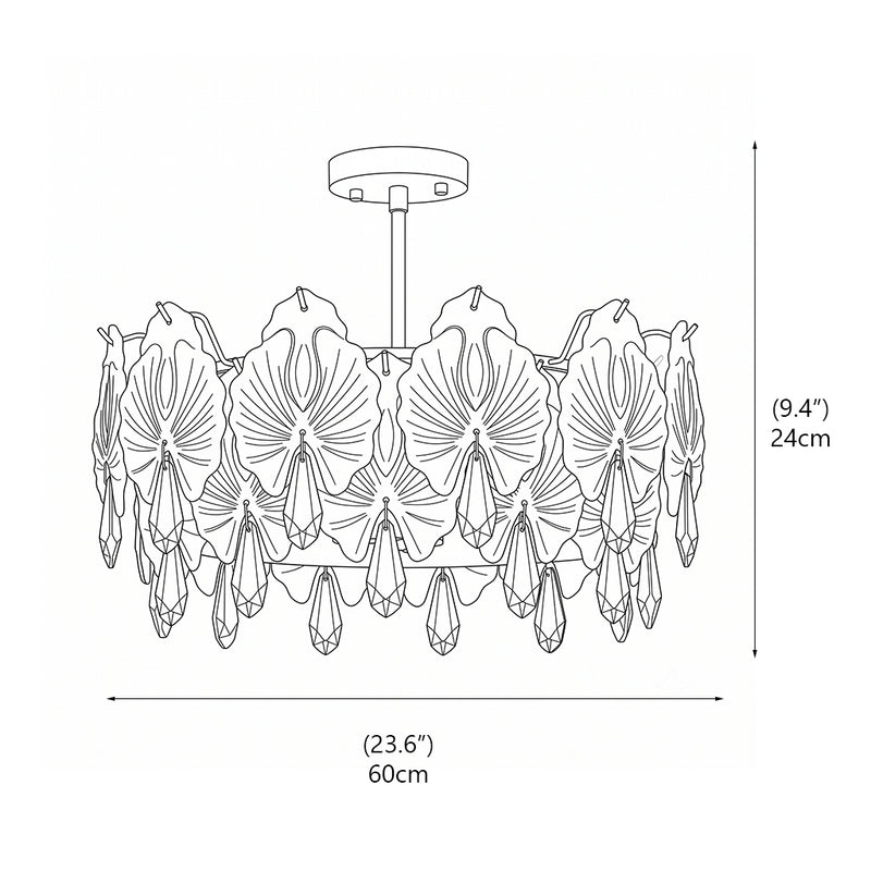 Gwyneth Glass Semi-Flush Mount