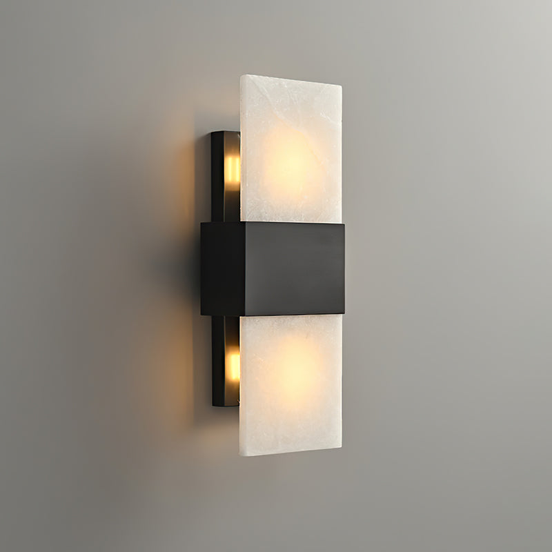 Halston Banded Alabaster Wall Sconce
