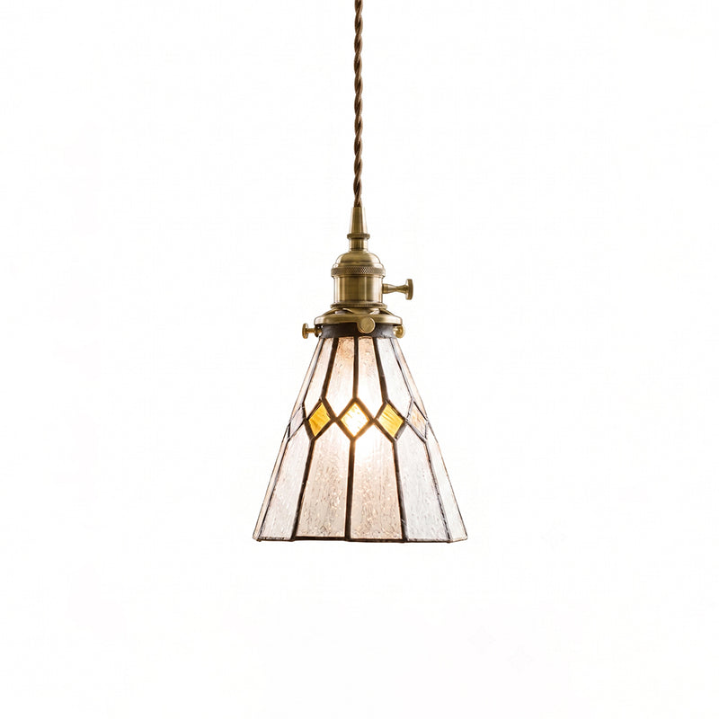 Hazel Diamond Stained Glass Pendant Lamp