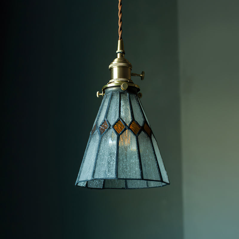 Hazel Diamond Stained Glass Pendant Lamp