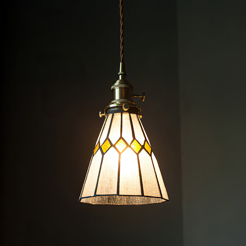 Hazel Diamond Stained Glass Pendant Lamp