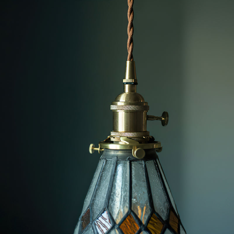 Hazel Diamond Stained Glass Pendant Lamp