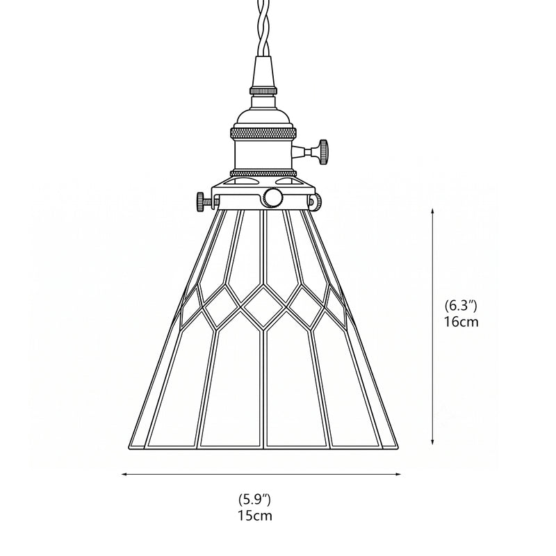 Hazel Diamond Stained Glass Pendant Lamp