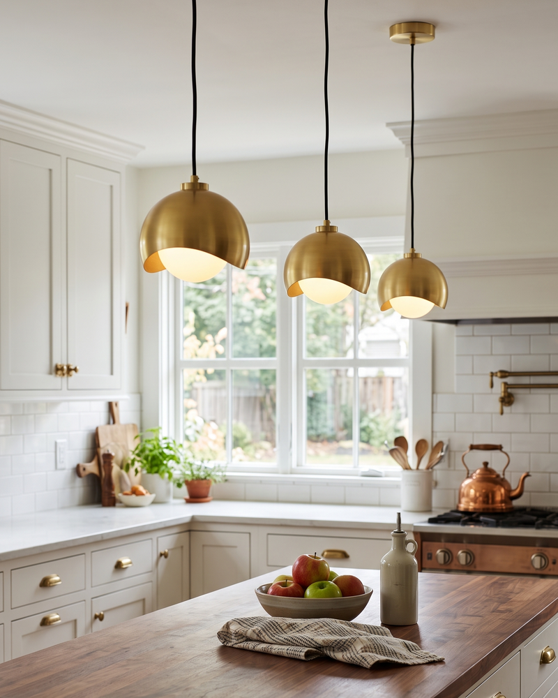 Helmet Brass Pendant Lamp