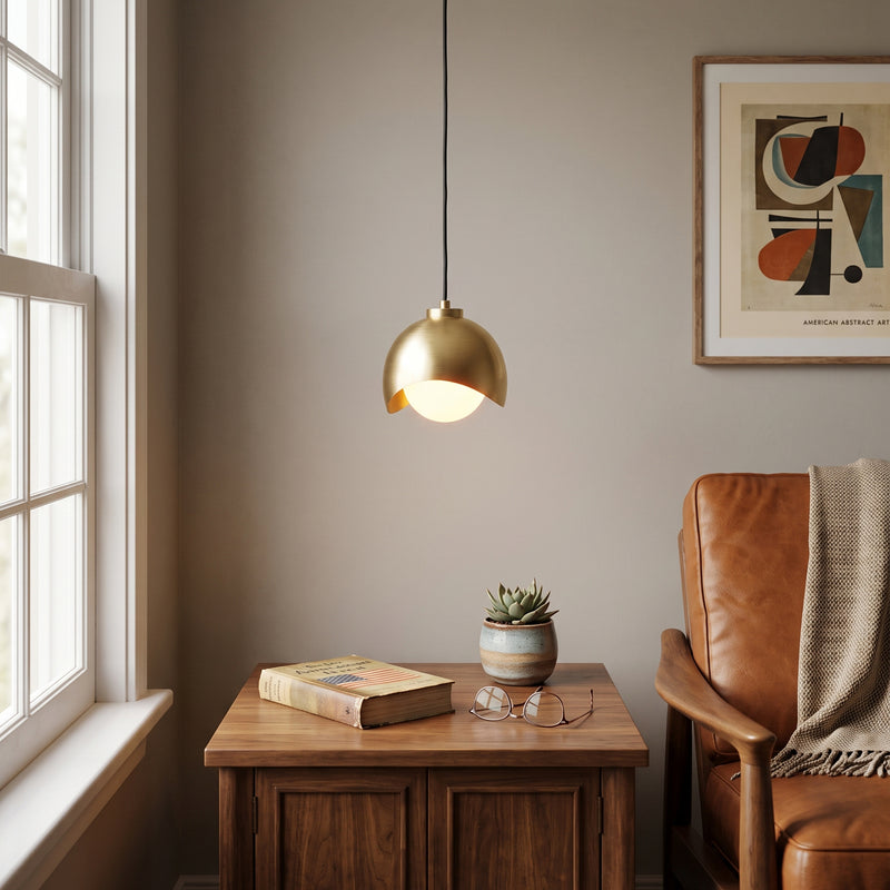 Helmet Brass Pendant Lamp