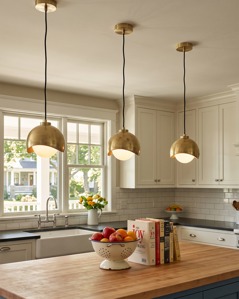 Helmet Brass Pendant Lamp