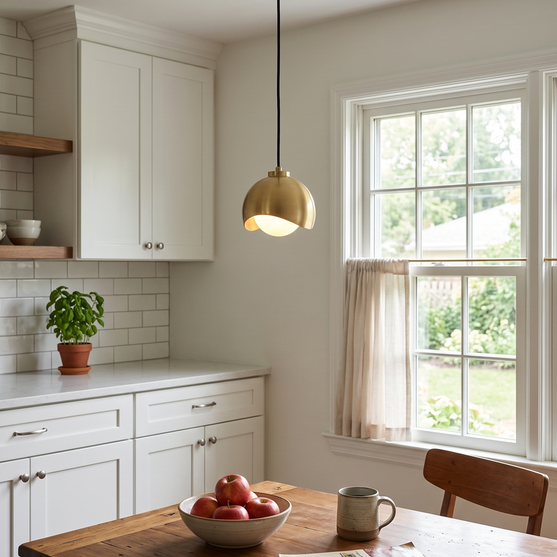 Helmet Brass Pendant Lamp