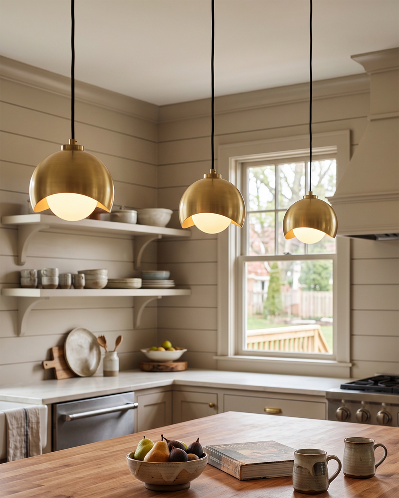 Helmet Brass Pendant Lamp