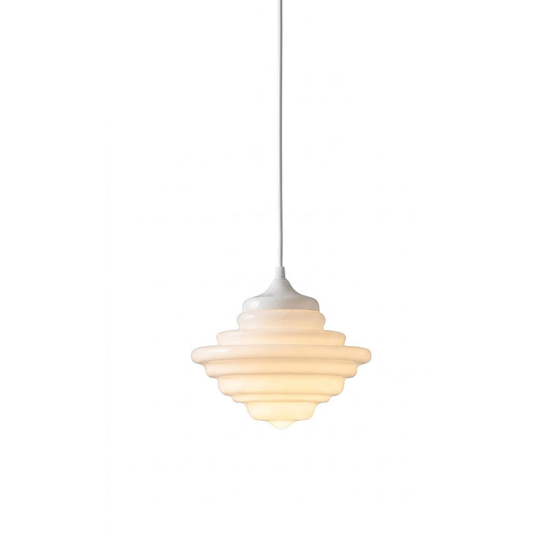 Ingrid Ribbed Opal Pendant Lamp