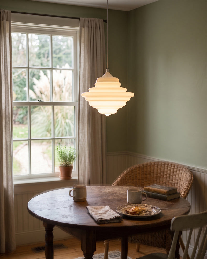 Ingrid Ribbed Opal Pendant Lamp