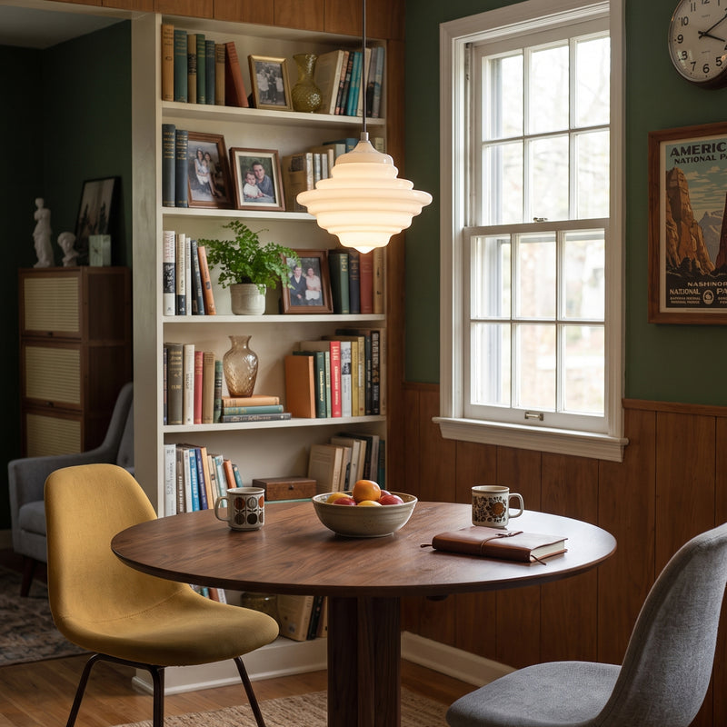 Ingrid Ribbed Opal Pendant Lamp