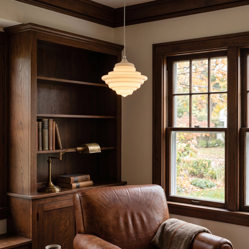 Ingrid Ribbed Opal Pendant Lamp