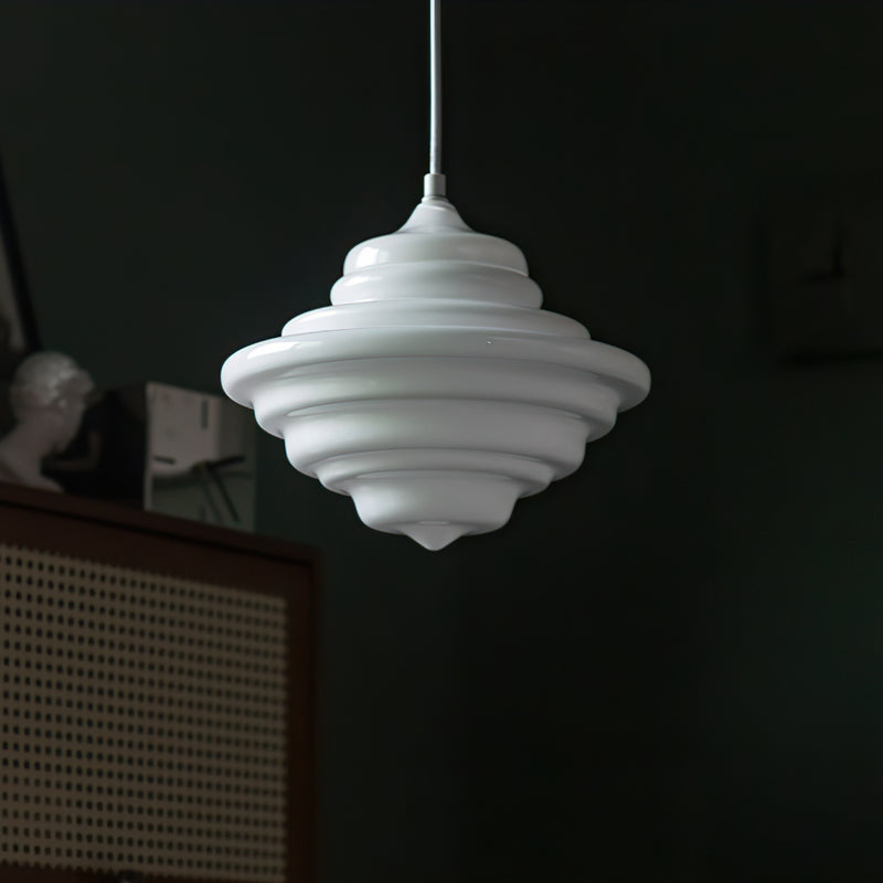 Ingrid Ribbed Opal Pendant Lamp
