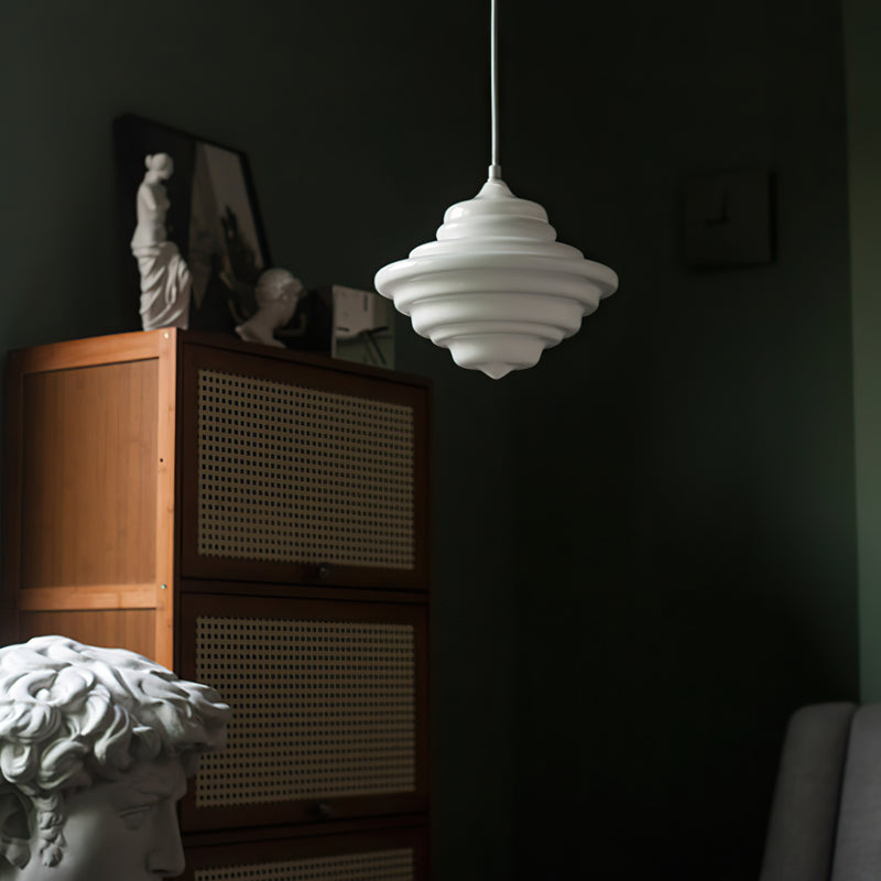 Ingrid Ribbed Opal Pendant Lamp