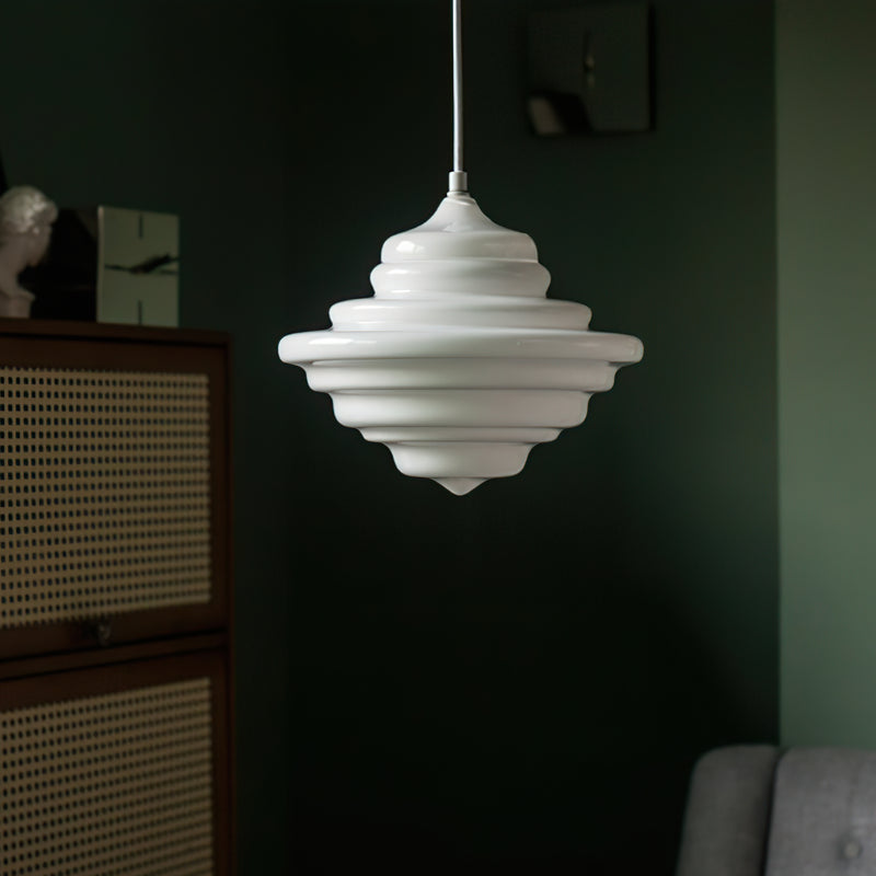 Ingrid Ribbed Opal Pendant Lamp