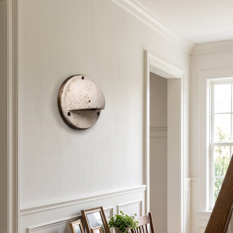 Jasper Travertine Eyelid Wall Sconce