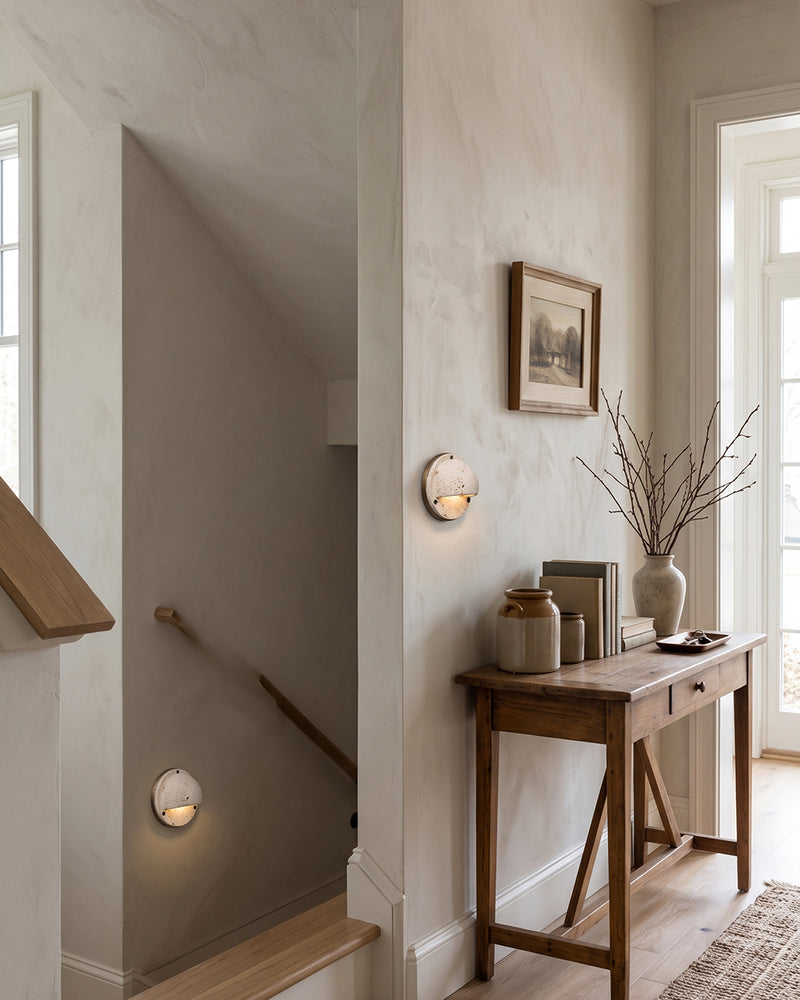 Jasper Travertine Eyelid Wall Sconce