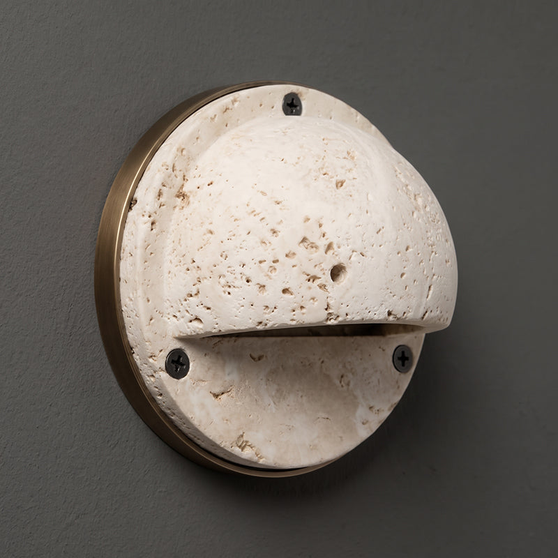 Jasper Travertine Eyelid Wall Sconce