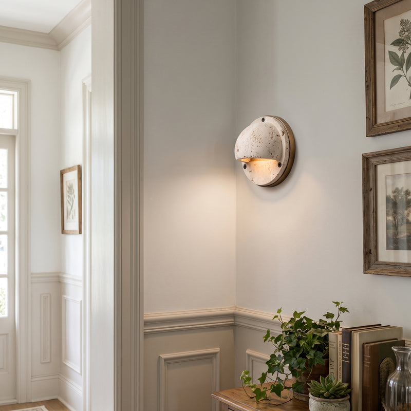 Jasper Travertine Eyelid Wall Sconce