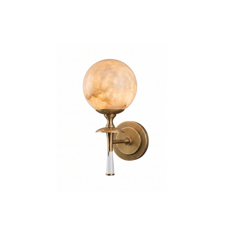 Julian Torch Globe Alabaster Sconce