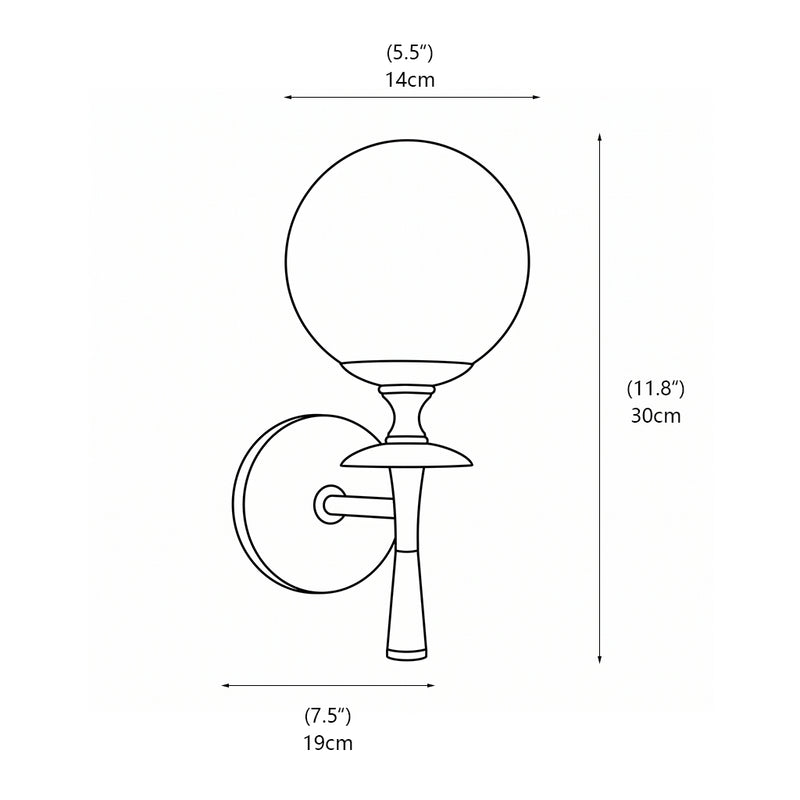Julian Torch Globe Alabaster Sconce