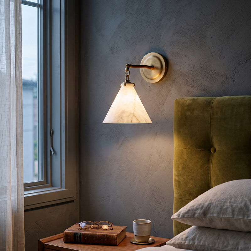 Katie Alabaster Conical Sconce