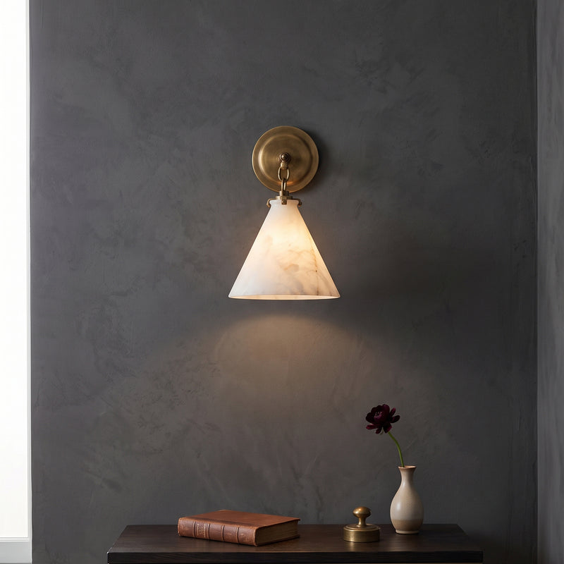 Katie Alabaster Conical Sconce