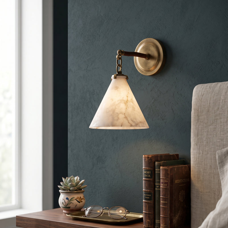 Katie Alabaster Conical Sconce