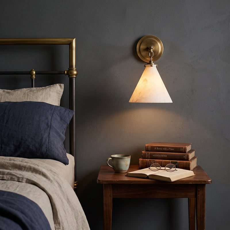 Katie Alabaster Conical Sconce