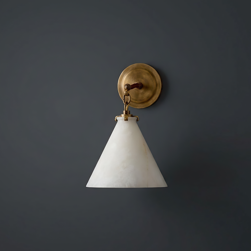Katie Alabaster Conical Sconce
