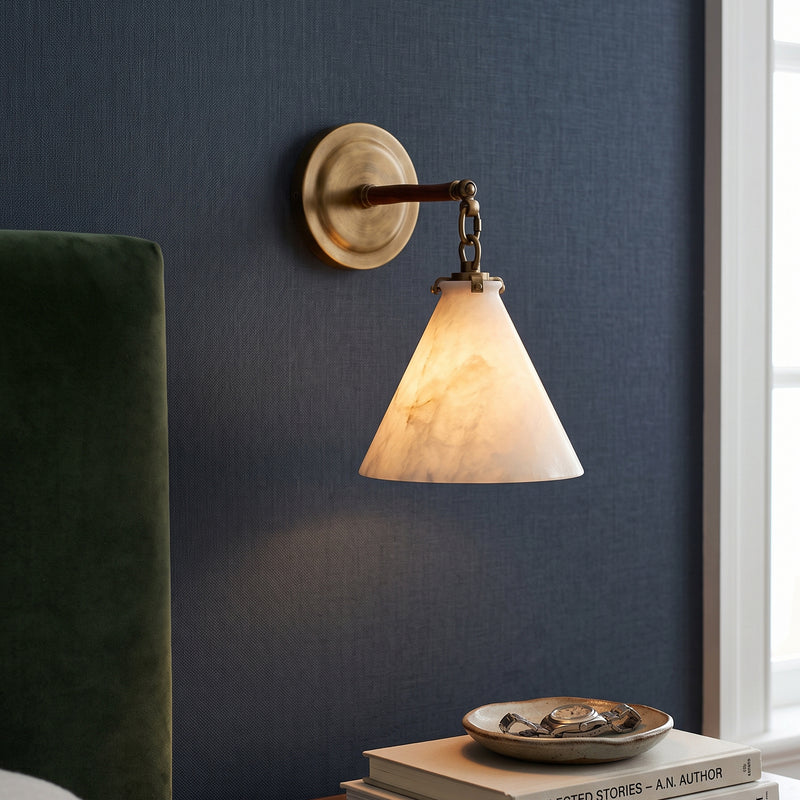 Katie Alabaster Conical Sconce