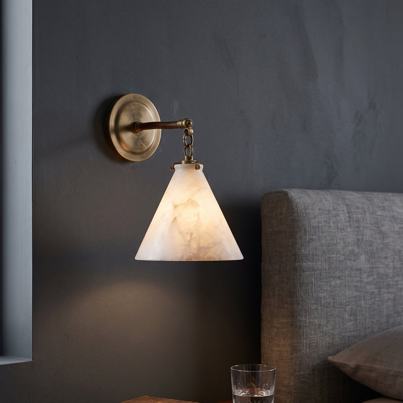 Katie Alabaster Conical Sconce
