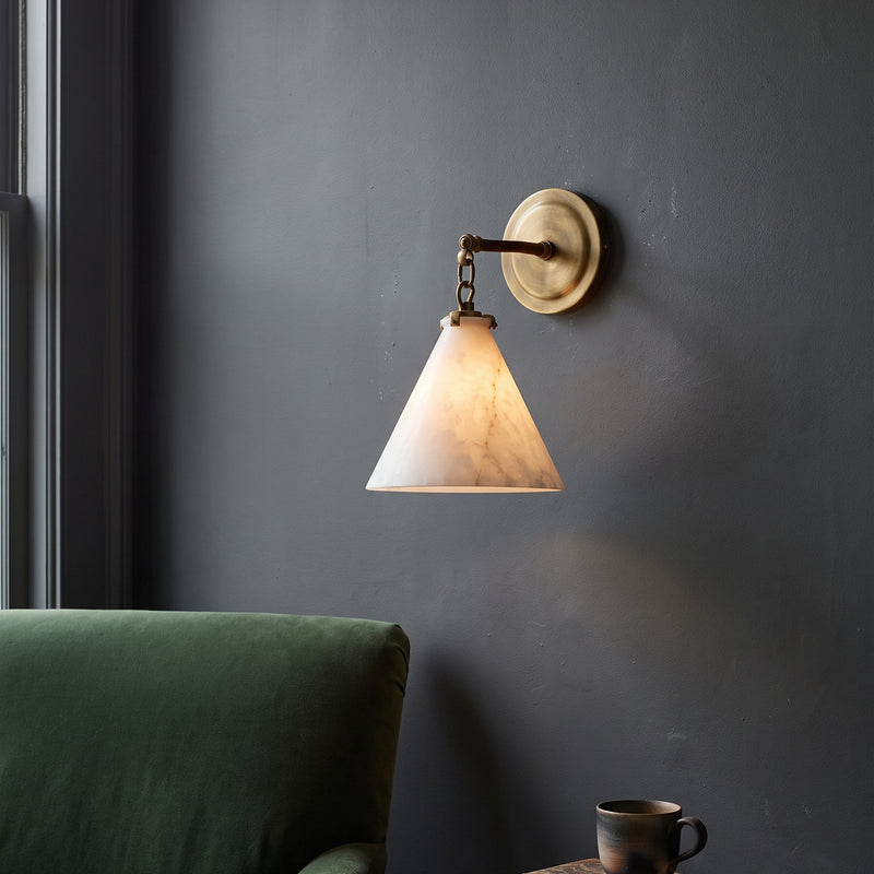 Katie Alabaster Conical Sconce