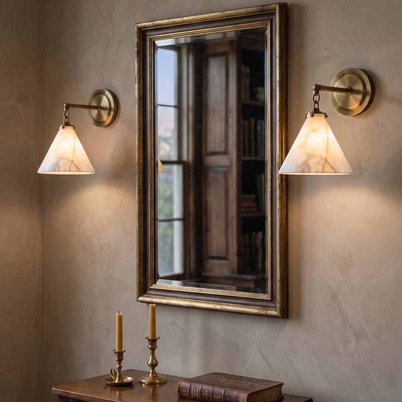 Katie Alabaster Conical Sconce