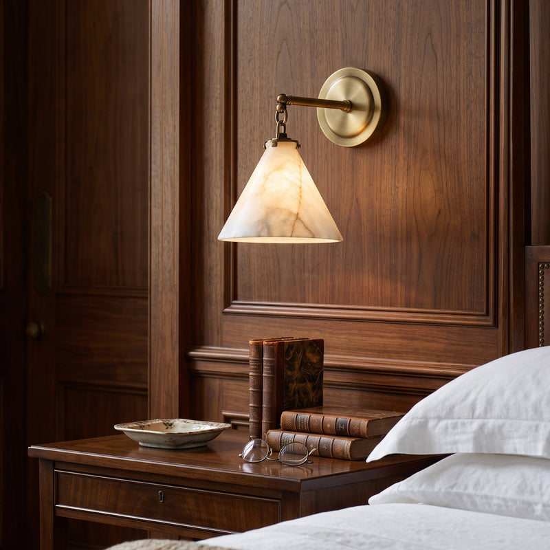 Katie Alabaster Conical Sconce