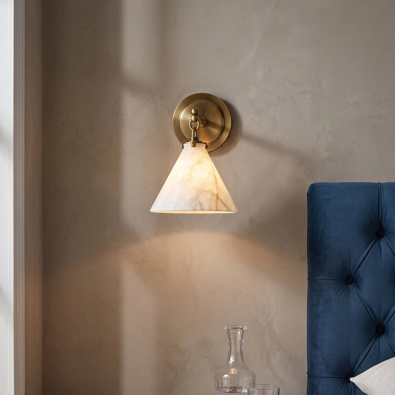 Katie Alabaster Conical Sconce