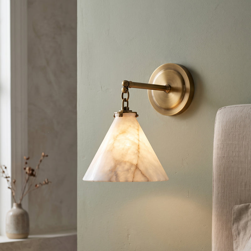 Katie Alabaster Conical Sconce