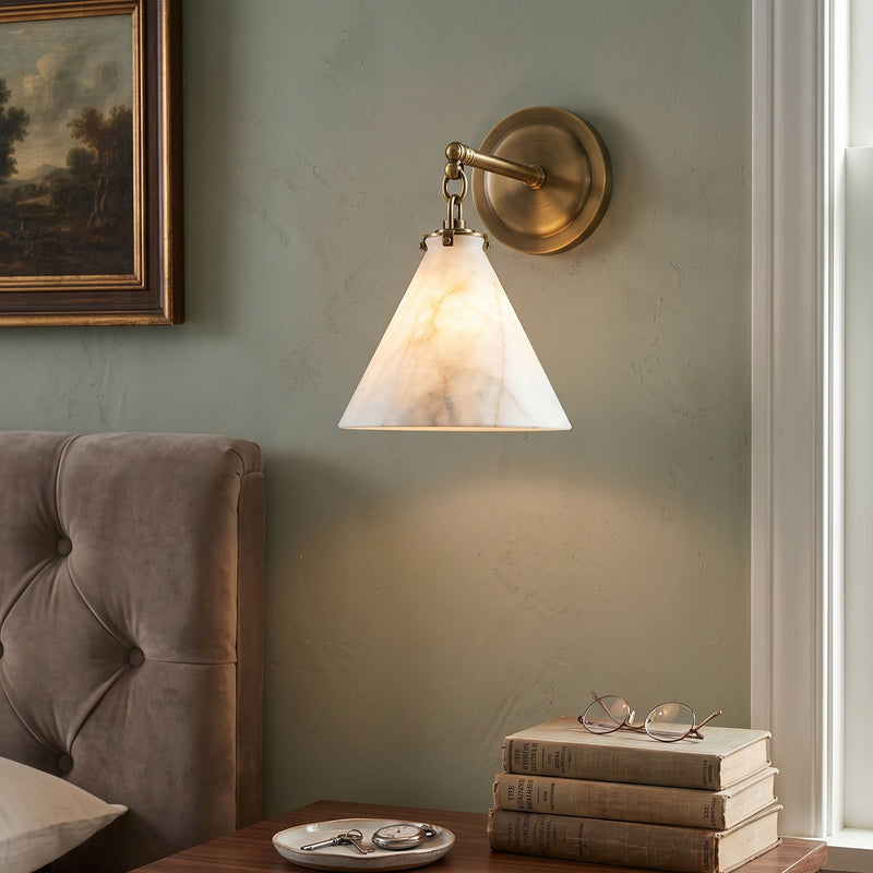 Katie Alabaster Conical Sconce
