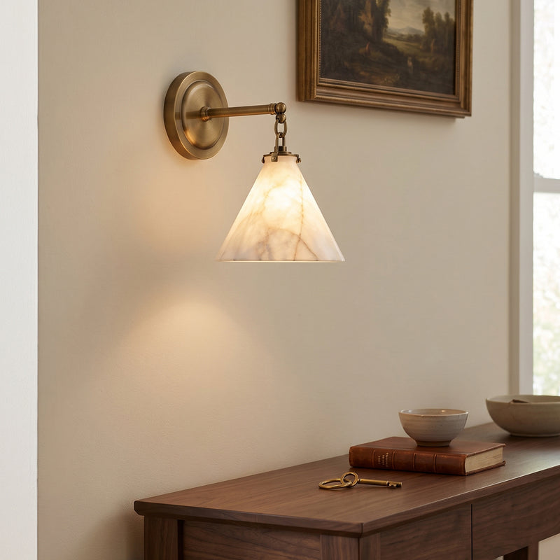 Katie Alabaster Conical Sconce