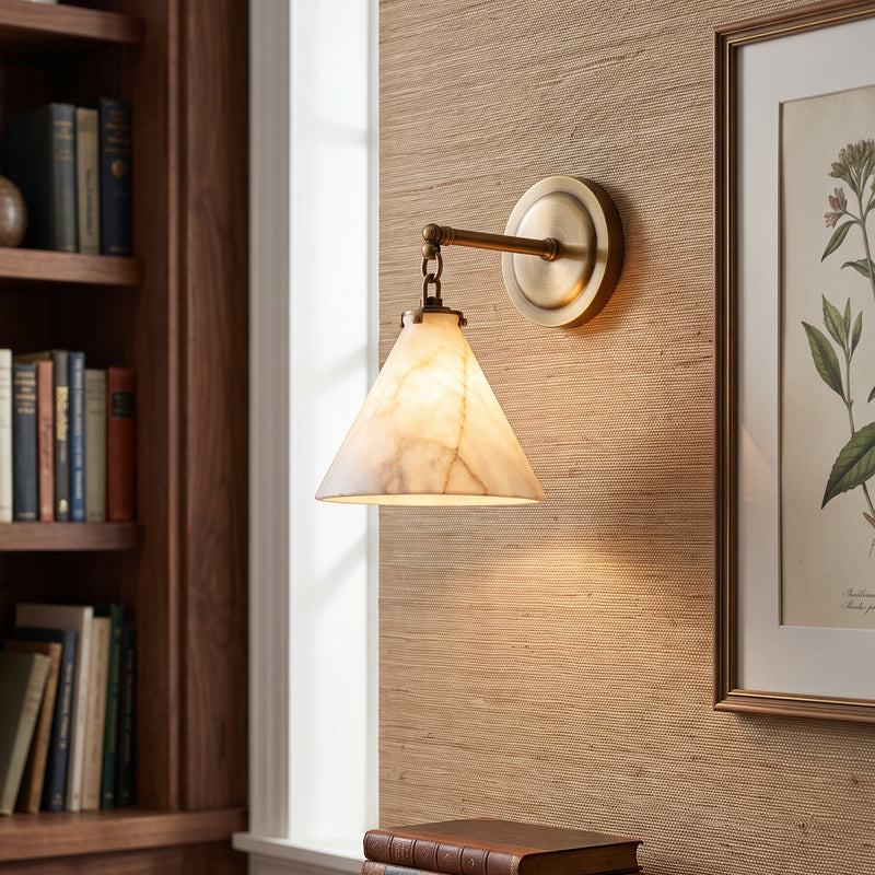 Katie Alabaster Conical Sconce