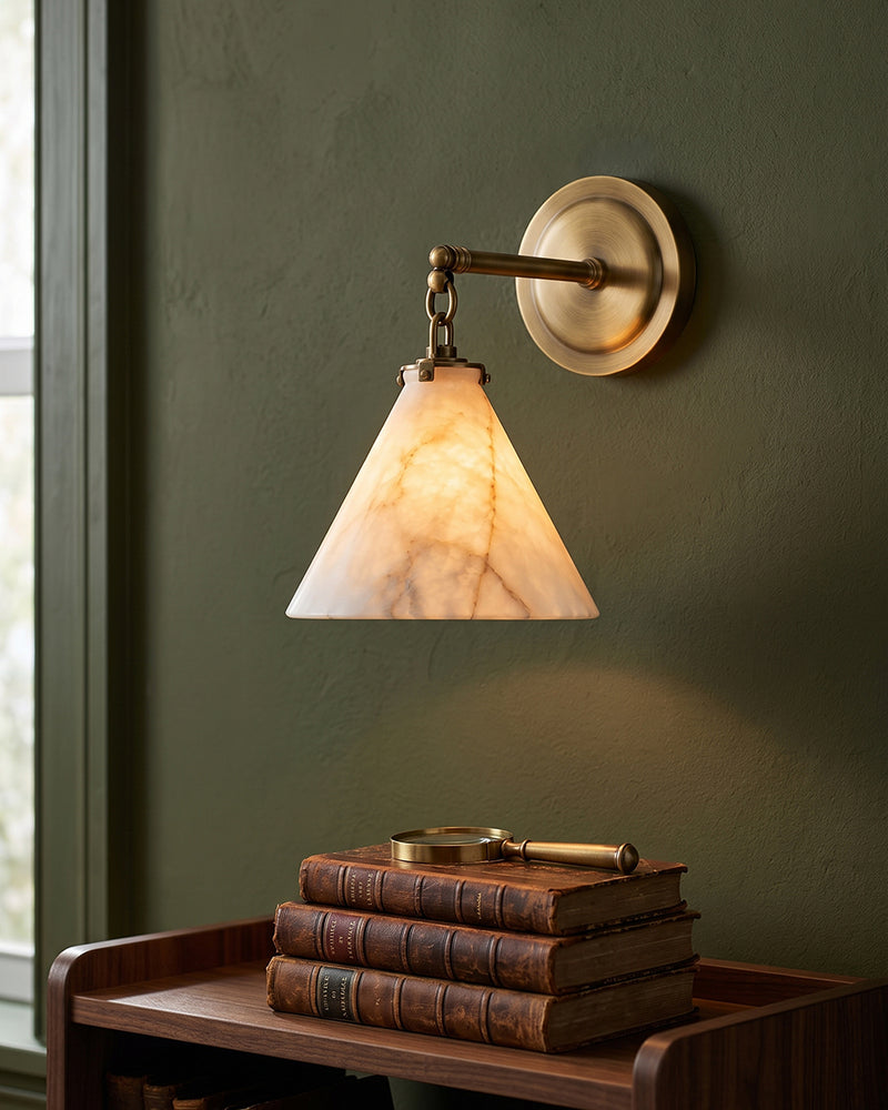 Katie Alabaster Conical Sconce